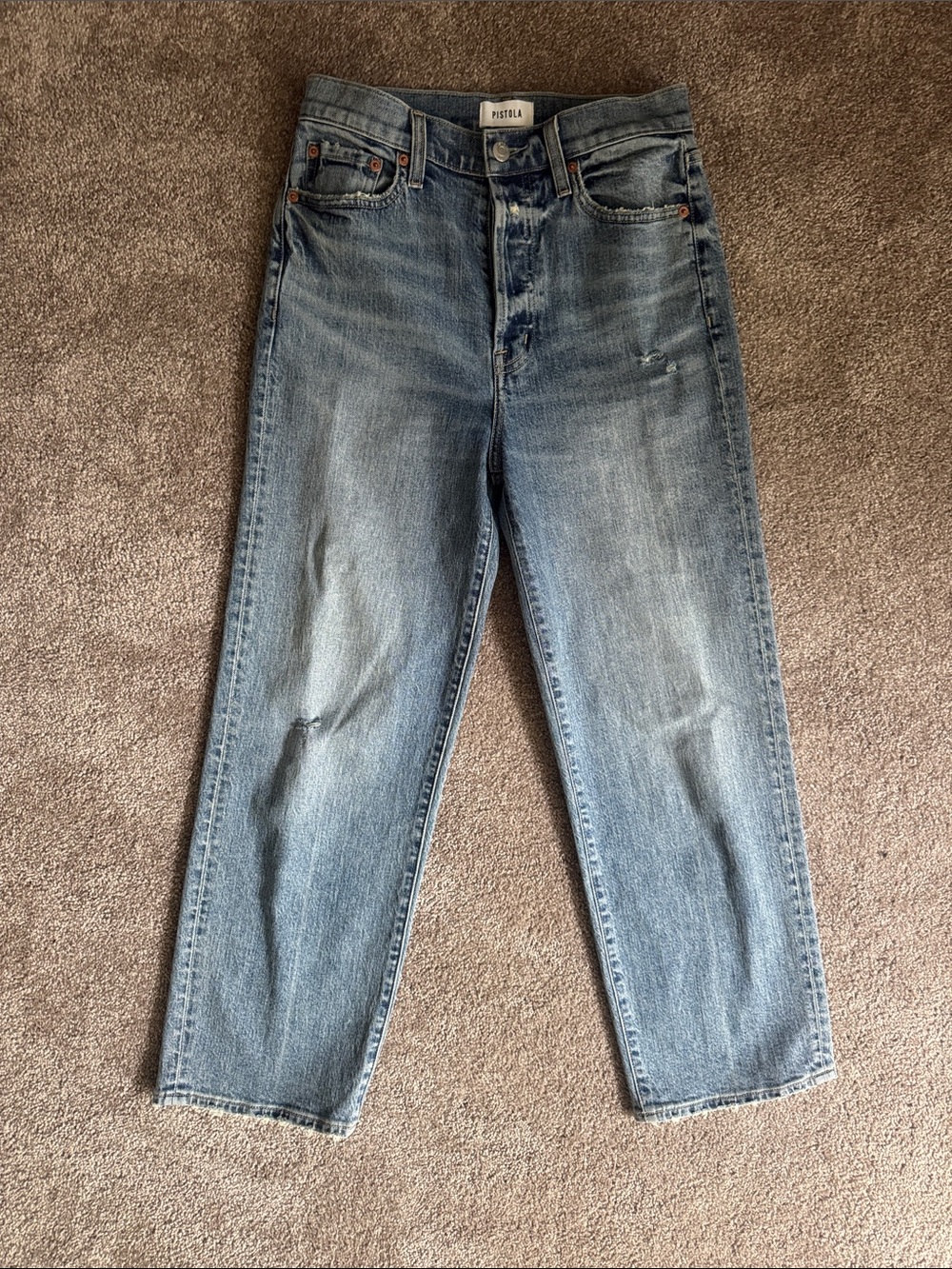 pistola Women's Light Wash Cropped Straight Jeans